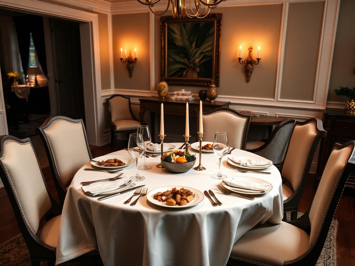 Intimate dining room set for a shared home-cooked meal